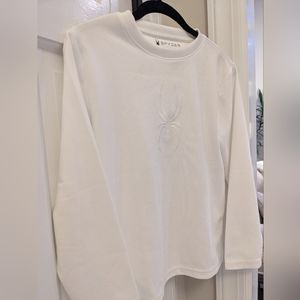 Boys Spyder White Textured L/S Top - EUC! Size 10/12